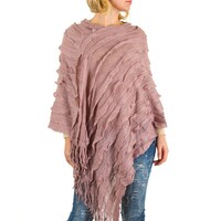 Poncho pour femme de Best Fashion taille unique - rose