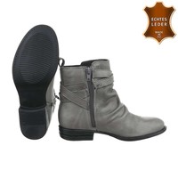 Damen Leder Stiefeletten - grey