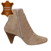 Damen Leder Stiefeletten - taupe