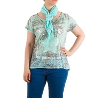Damen Bluse Gr. one size - turkis