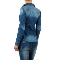 Damen Bluse von Mozzaar - blue