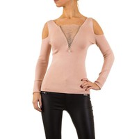 Damen Pullover von Moewy Gr. one size - rose