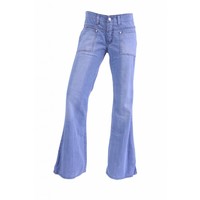 Dames flared broek licht-blauw