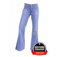 Dames flared broek licht-blauw