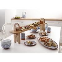 Tapas terracotta ovenschaal 40x25.5x10.5 cm blauw