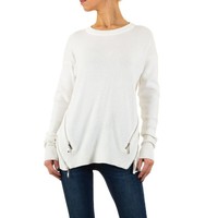 Damen Pullover von Moewy Gr. one size - white