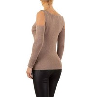 Damen Pullover von Moewy Gr. one size - taupe