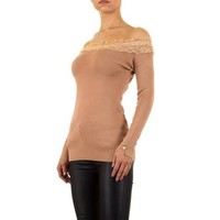 Damen Pullover von Moewy Gr. one size - apricot