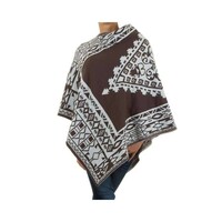 Damen Poncho Gr. eine Größe - Taupe