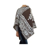 Damen Poncho Gr. eine Größe - Taupe