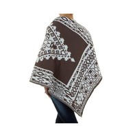 Damen Poncho Gr. eine Größe - Taupe