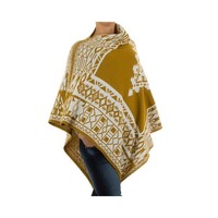 Damen Poncho Gr. Einheitsgröße - Senf