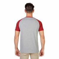 Männer T-Shirt von der Universität Oxford QUEENS-RAGLAN-MM - grau / rot