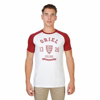 Männer T-Shirt von der Universität Oxford ORIEL-RAGLAN-MM - weiß / rot