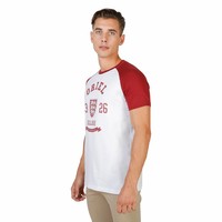 Männer T-Shirt von der Universität Oxford ORIEL-RAGLAN-MM - weiß / rot