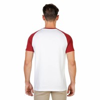 Männer T-Shirt von der Universität Oxford ORIEL-RAGLAN-MM - weiß / rot