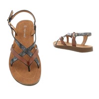 Damen Sandalen - Kamel
