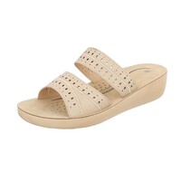 Damen Slipper mit ergonomischem Fußbett - beige