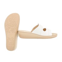 Damen Slipper mit Klettverschluss - weiß