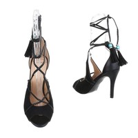 Damen Peeptoe - schwarz