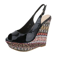 Damen Peeptoe - schwarz