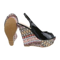 Damen Peeptoe - schwarz
