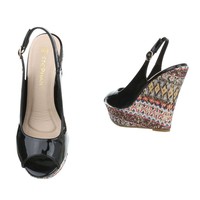 Damen Peeptoe - schwarz
