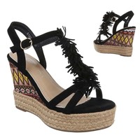 Damen Wedges-schwarz