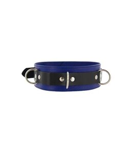 Strict Leather Sexy leren halsband - zwart en blauw