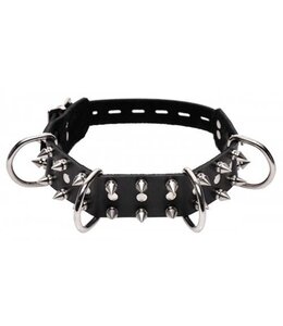 Strict Leather Strakke leren hondenhalsband met pinnen