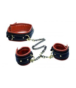 Master Series Coax Leren Halsband + Boeien - Zwart/Cognac