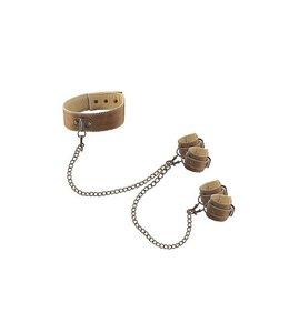 Ouch! Brown Ouch! Brown Halsband Met Hand- En Enkelboeien