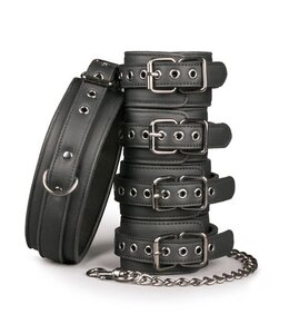 Easytoys Fetish Collection Fetish set met halsband, enkelboeien en handboeien