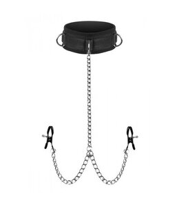 Master Series Submission Halsband Met Tepelklemmen
