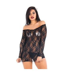 Vixson Vixson Strapless Kanten Jurkje Met Lange Mouwen