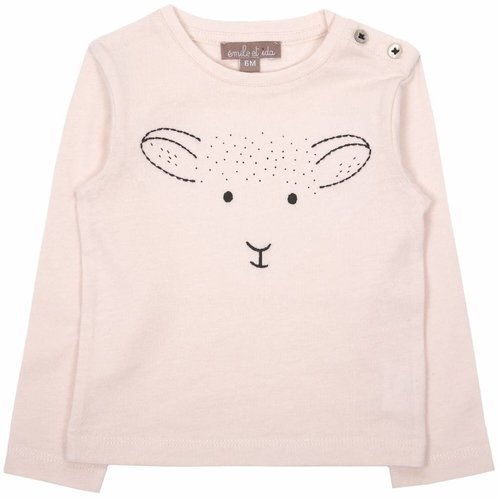 Emile et Ida Tee shirt rose agneau Emile et Ida Tee shirt rose agneau