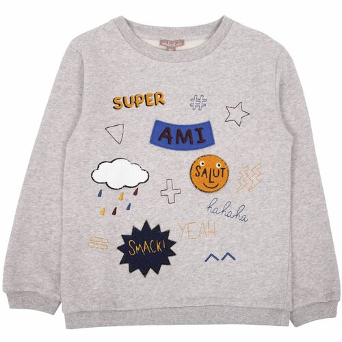Emile et Ida Sweatshirt Gris chiné ami Emile et Ida Sweatshirt Gris chiné ami
