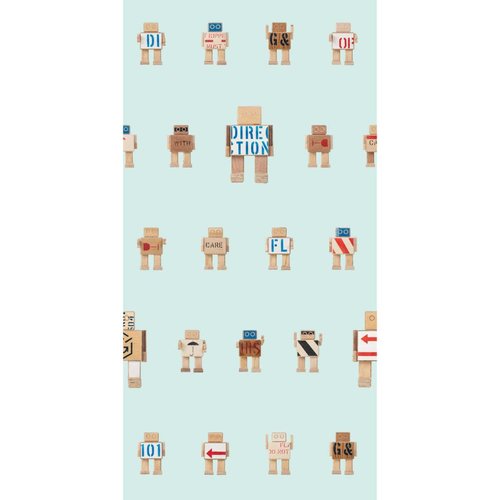 KEK Amsterdam Rijkswachters Robots wallpaper blue small KEK Amsterdam Rijkswachters Robots wallpaper blue small