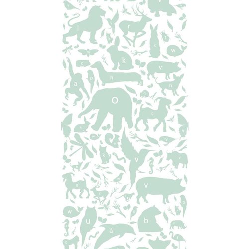 KEK Amsterdam Dieren ABC Behang groen KEK Amsterdam Dieren ABC Behang groen