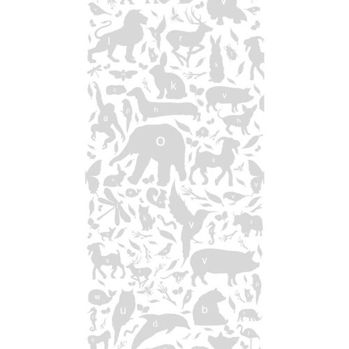 KEK Amsterdam Dieren ABC Behang lichtgrijs KEK Amsterdam Dieren ABC Behang lichtgrijs