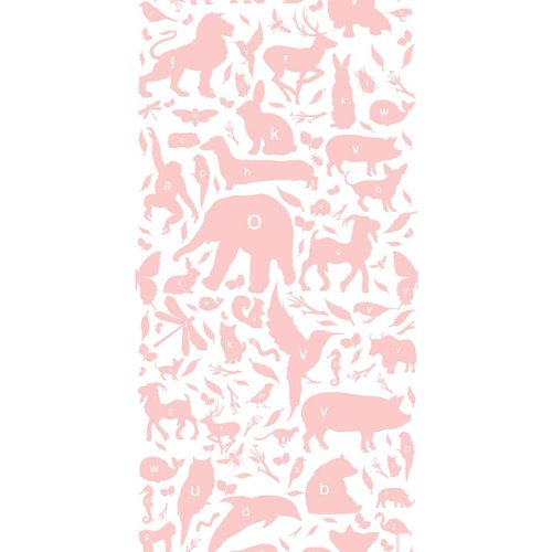 KEK Amsterdam Dieren ABC Behang roze KEK Amsterdam Dieren ABC Behang roze