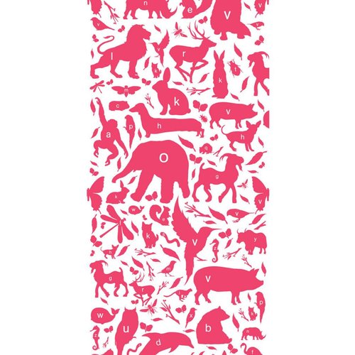 KEK Amsterdam Dieren ABC Behang fuchsia KEK Amsterdam Dieren ABC Behang fuchsia
