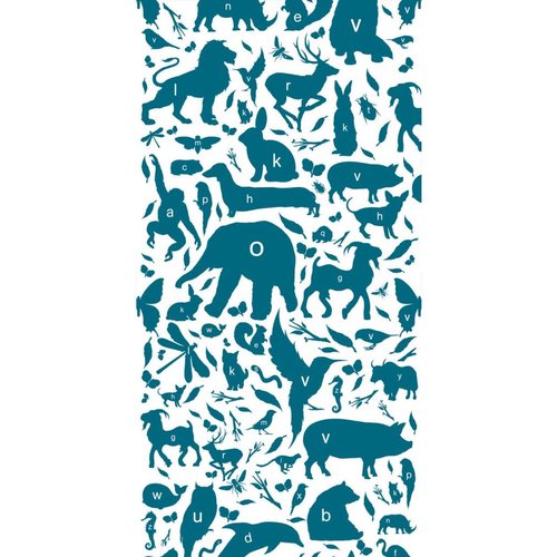 KEK Amsterdam Dieren ABC Behang petrol KEK Amsterdam Dieren ABC Behang petrol