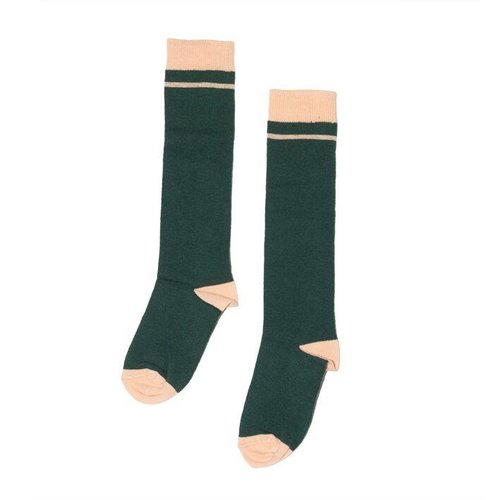 MINGO Knee socks Apricot Rain Forrest Green kniesokken MINGO Knee socks Apricot Rain Forrest Green kniesokken