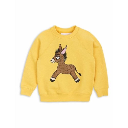 Mini Rodini Donkey SP Sweatshirt yellow trui Mini Rodini Donkey SP Sweatshirt yellow trui