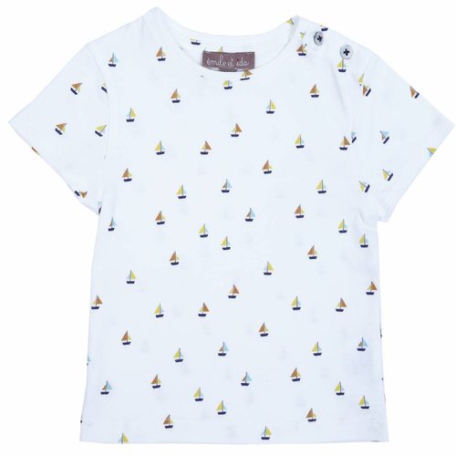 Emile et Ida Tee Shirt Craie AO Bateau Emile et Ida Tee Shirt Craie AO Bateau