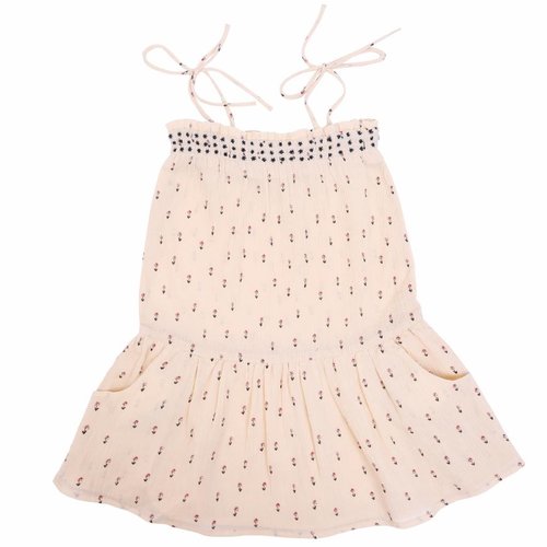 Emile et Ida Dress Beige Floral jurk Emile et Ida Dress Beige Floral jurk