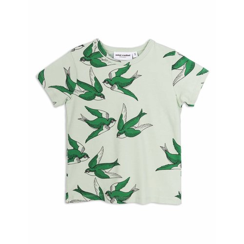 Mini Rodini Swallows SS Tee Green Mini Rodini Swallows SS Tee Green