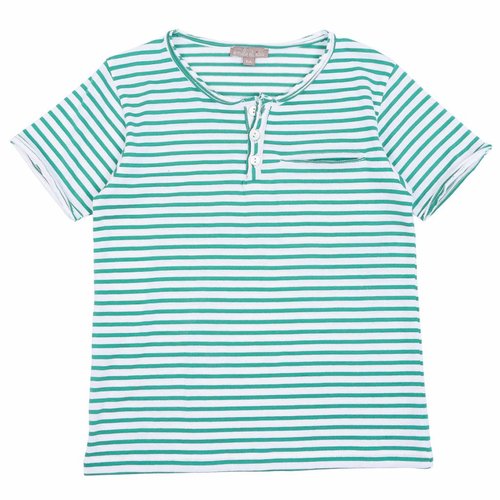 Emile et Ida Tee Shirt Vert Blanc Emile et Ida Tee Shirt Vert Blanc
