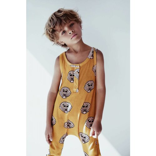 Hugo Loves Tiki Long Leg Terry Romper Gold Seashells Hugo Loves Tiki Long Leg Terry Romper Gold Seashells